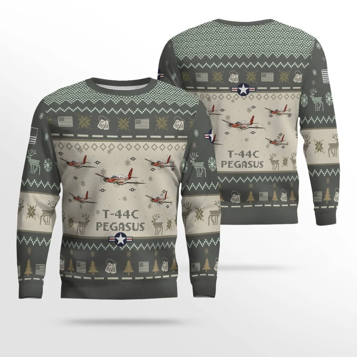 T-44C Pegasus T44C Aircraft Ugly Sweater, Ugly Sweater Christmas Shirt for Men Dad Veteran