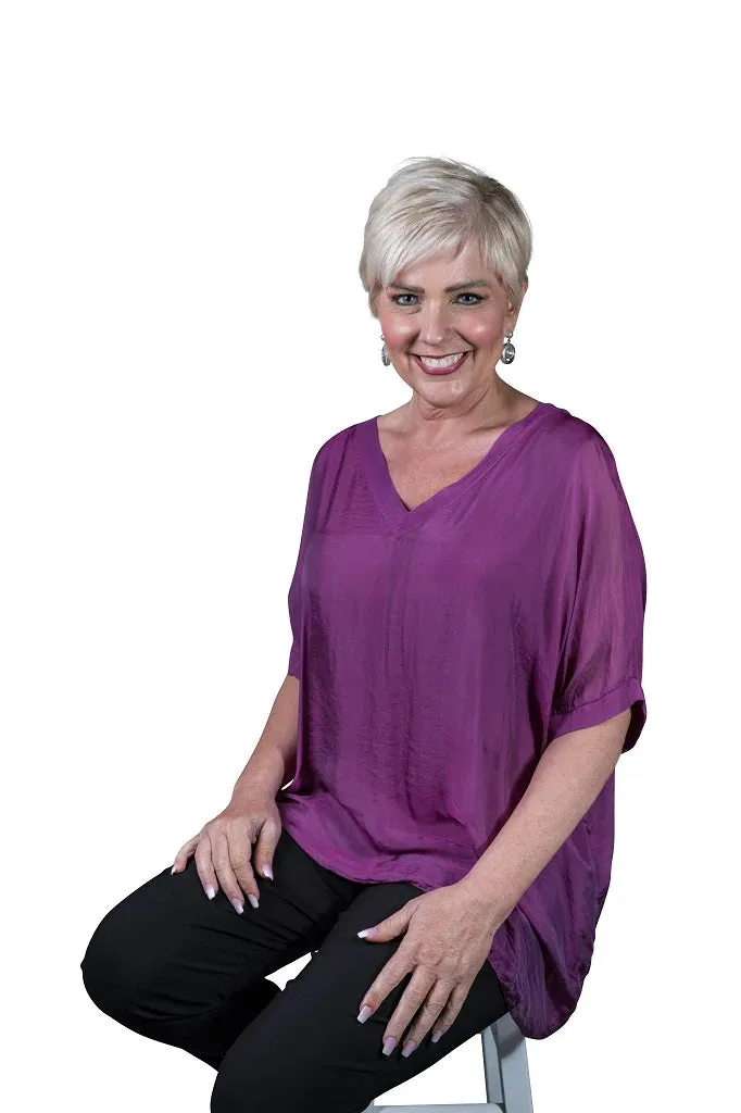 TEES BY TINA BSS201 Dbl V Silk Top - 3 colors