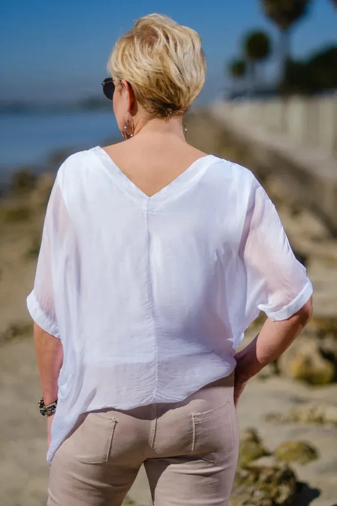 TEES BY TINA BSS201 Dbl V Silk Top - 3 colors