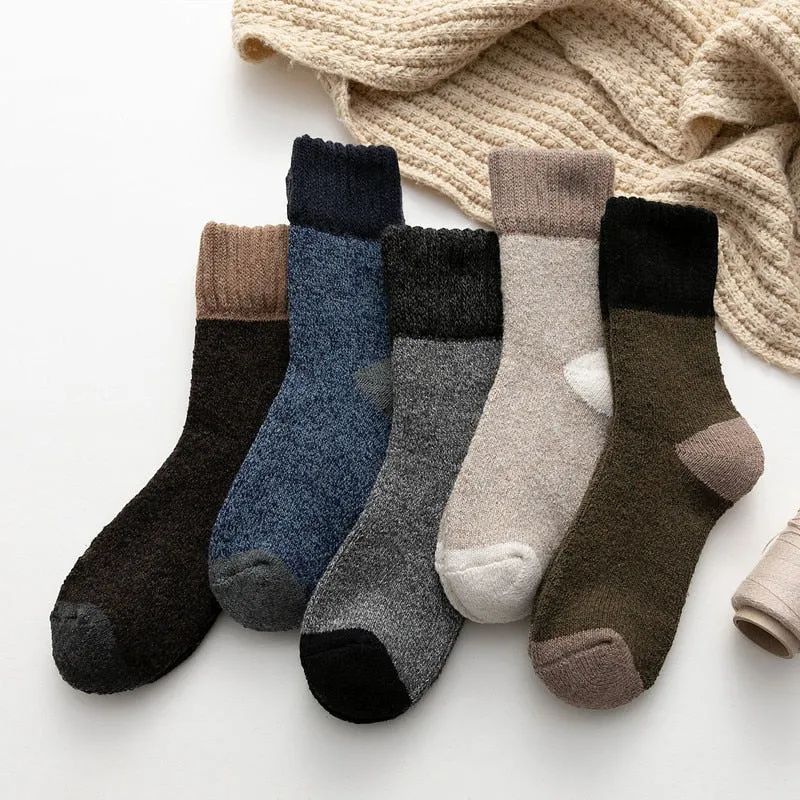 Thermal Underwear Men Winter Warm | Retro Cotton Men Socks Thick -