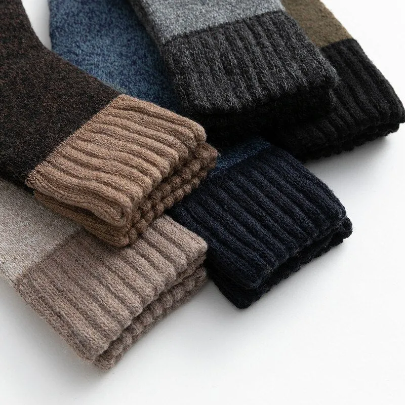 Thermal Underwear Men Winter Warm | Retro Cotton Men Socks Thick -