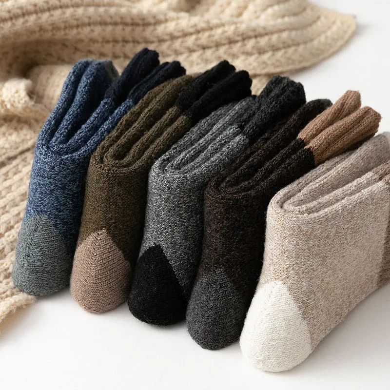 Thermal Underwear Men Winter Warm | Retro Cotton Men Socks Thick -