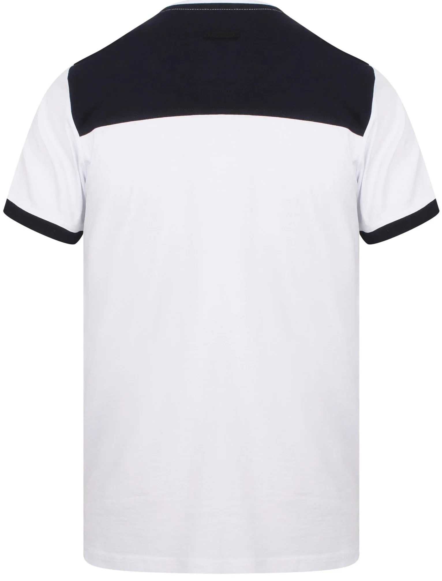 Trilude Open Henley Neck Cotton T-Shirt with Chest Pocket In Optic White - Dissident