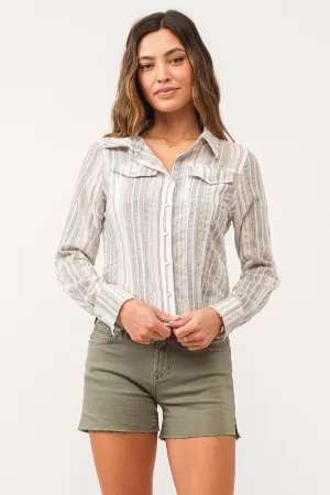 URIAH Sage Stripe Shirt #354