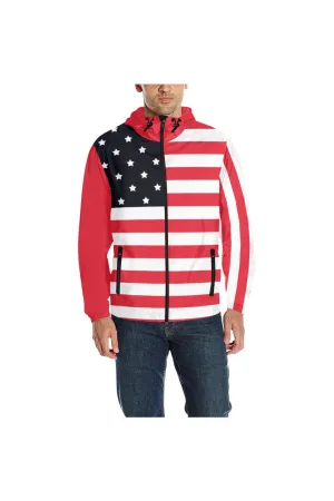 USA Stars & Stripes Quilted Windbreaker for Men (Model H35)