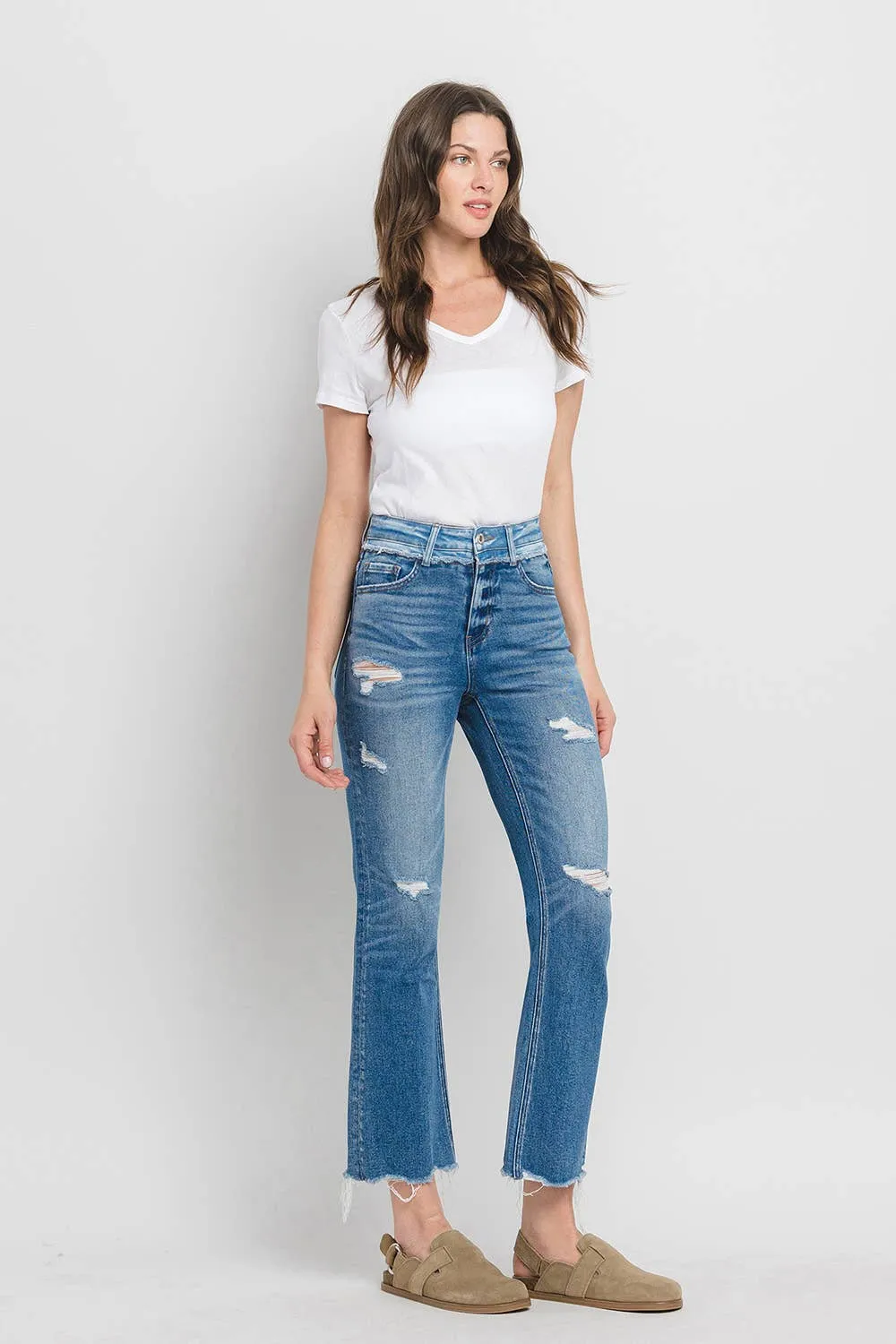 Vervet Blue High Rise Kick Flare