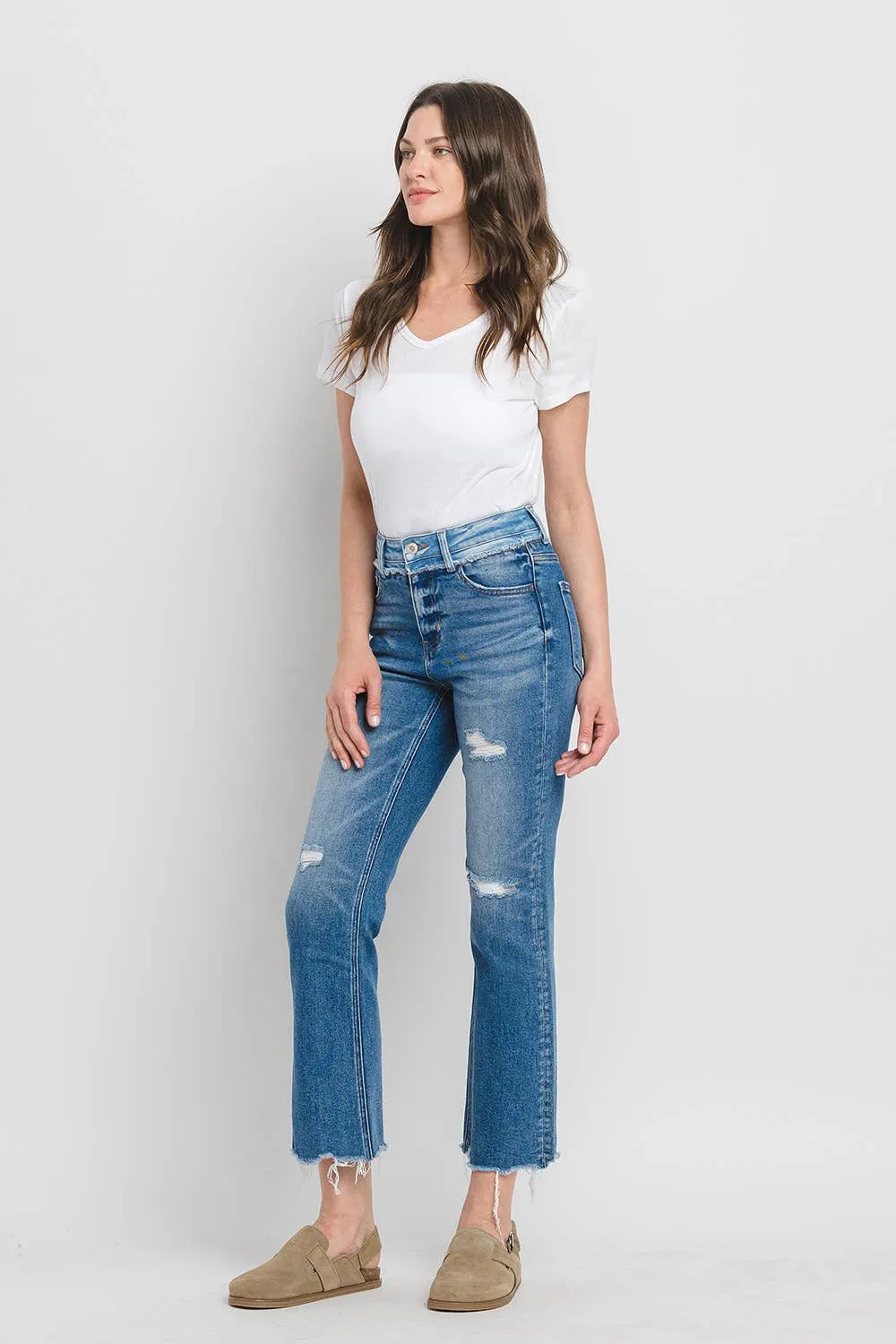 Vervet Blue High Rise Kick Flare