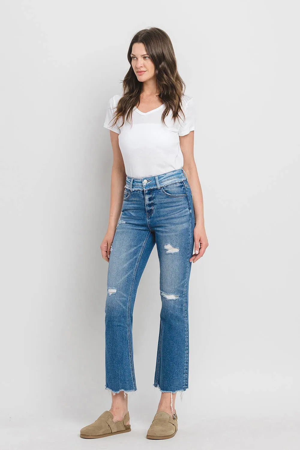 Vervet Blue High Rise Kick Flare
