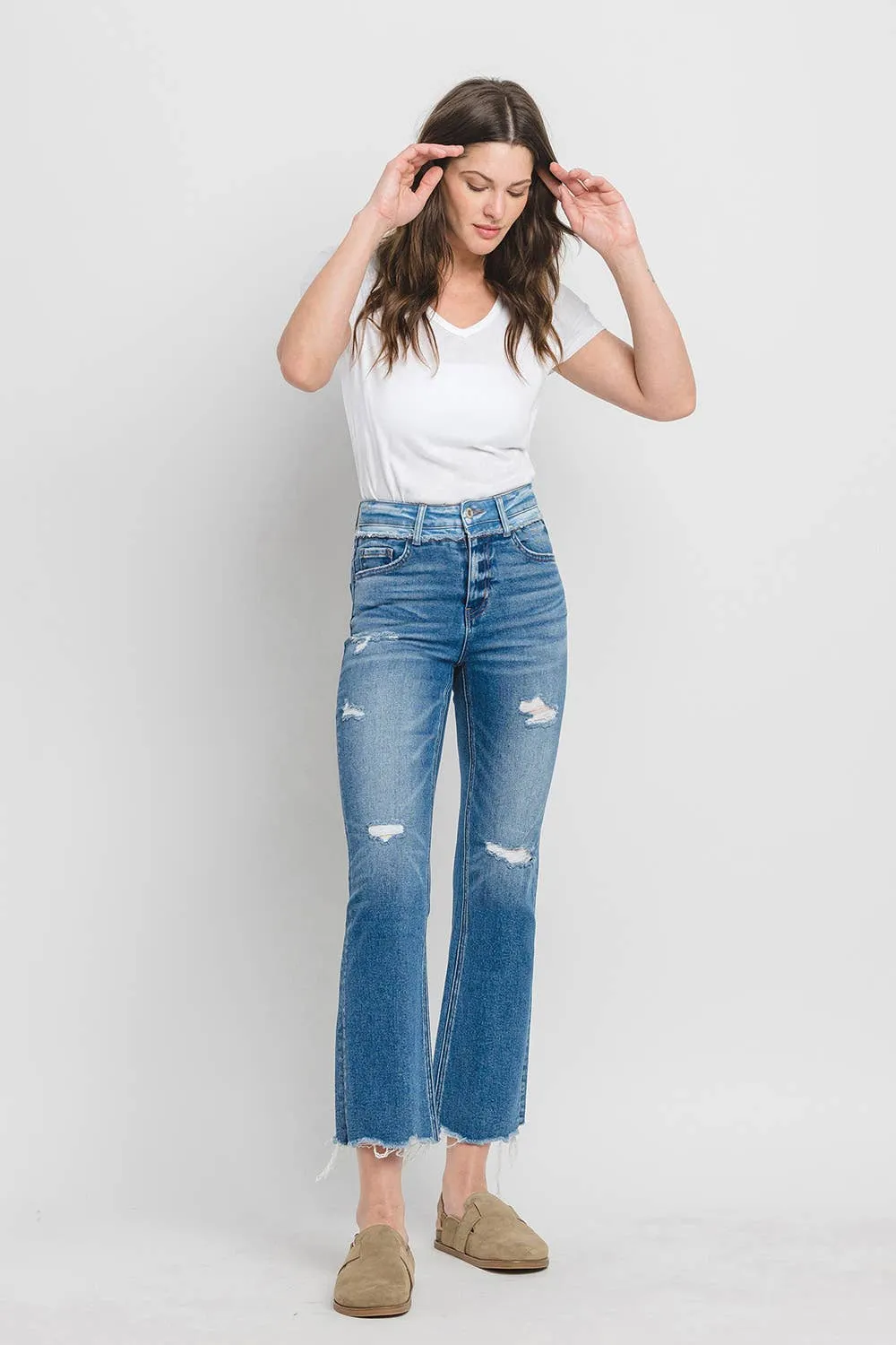 Vervet Blue High Rise Kick Flare