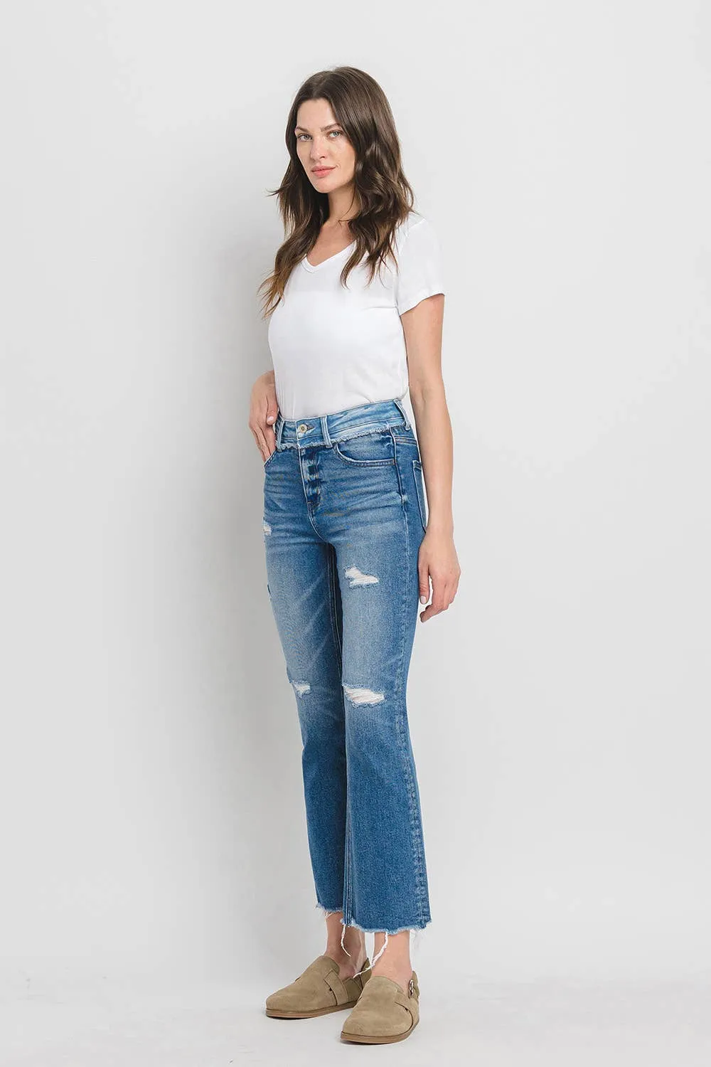 Vervet Blue High Rise Kick Flare