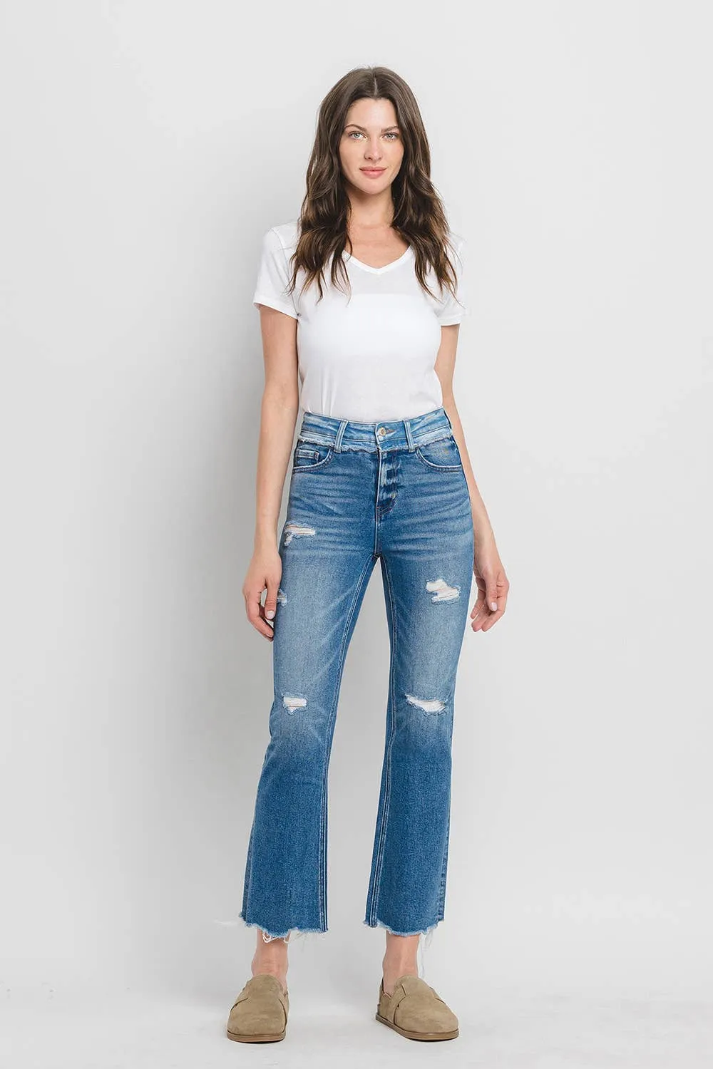 Vervet Blue High Rise Kick Flare