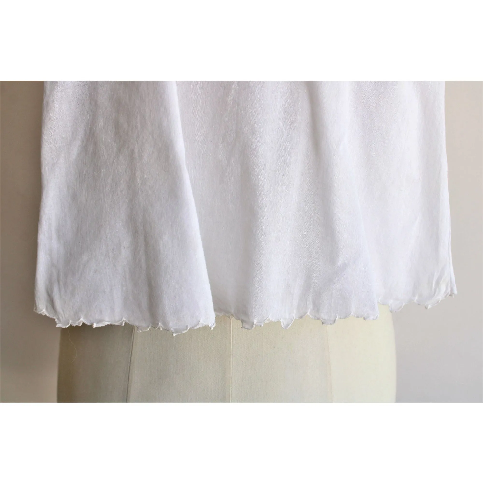 Vintage 1930s 1940s White Cotton Christening Or Baptism Dress