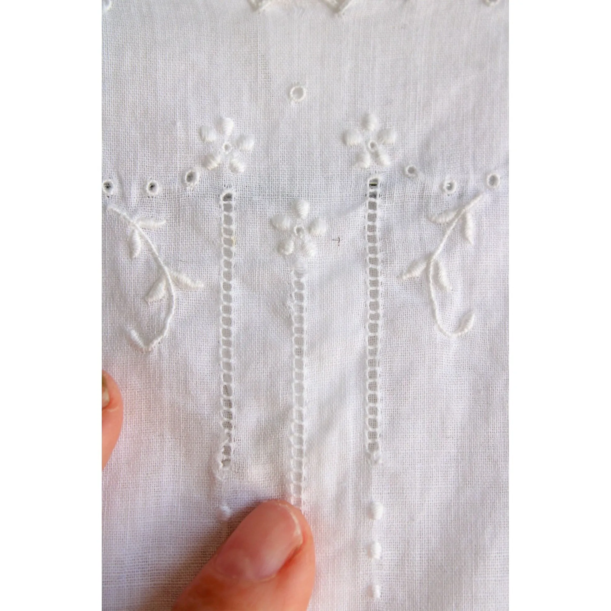 Vintage 1930s 1940s White Cotton Christening Or Baptism Dress