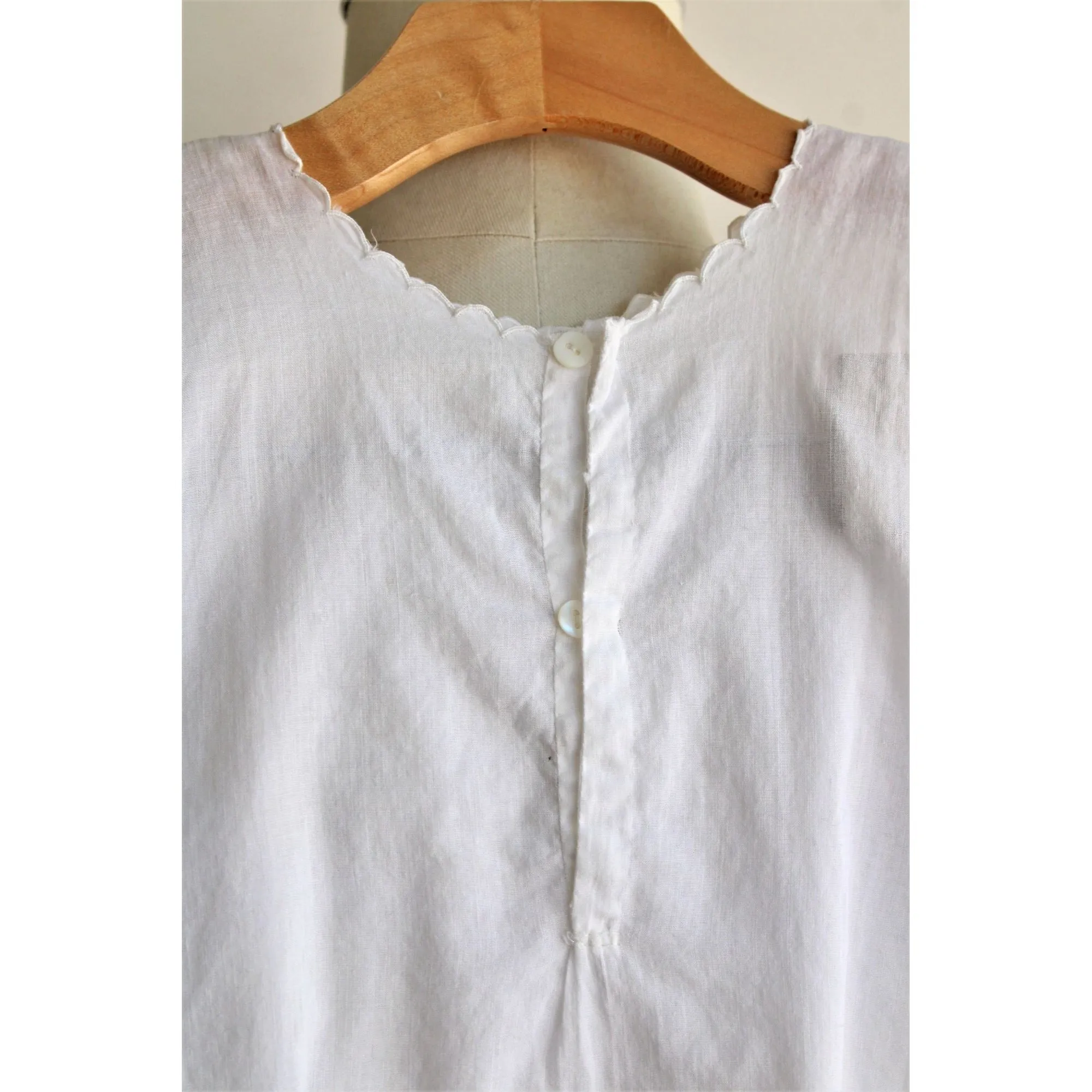 Vintage 1930s 1940s White Cotton Christening Or Baptism Dress