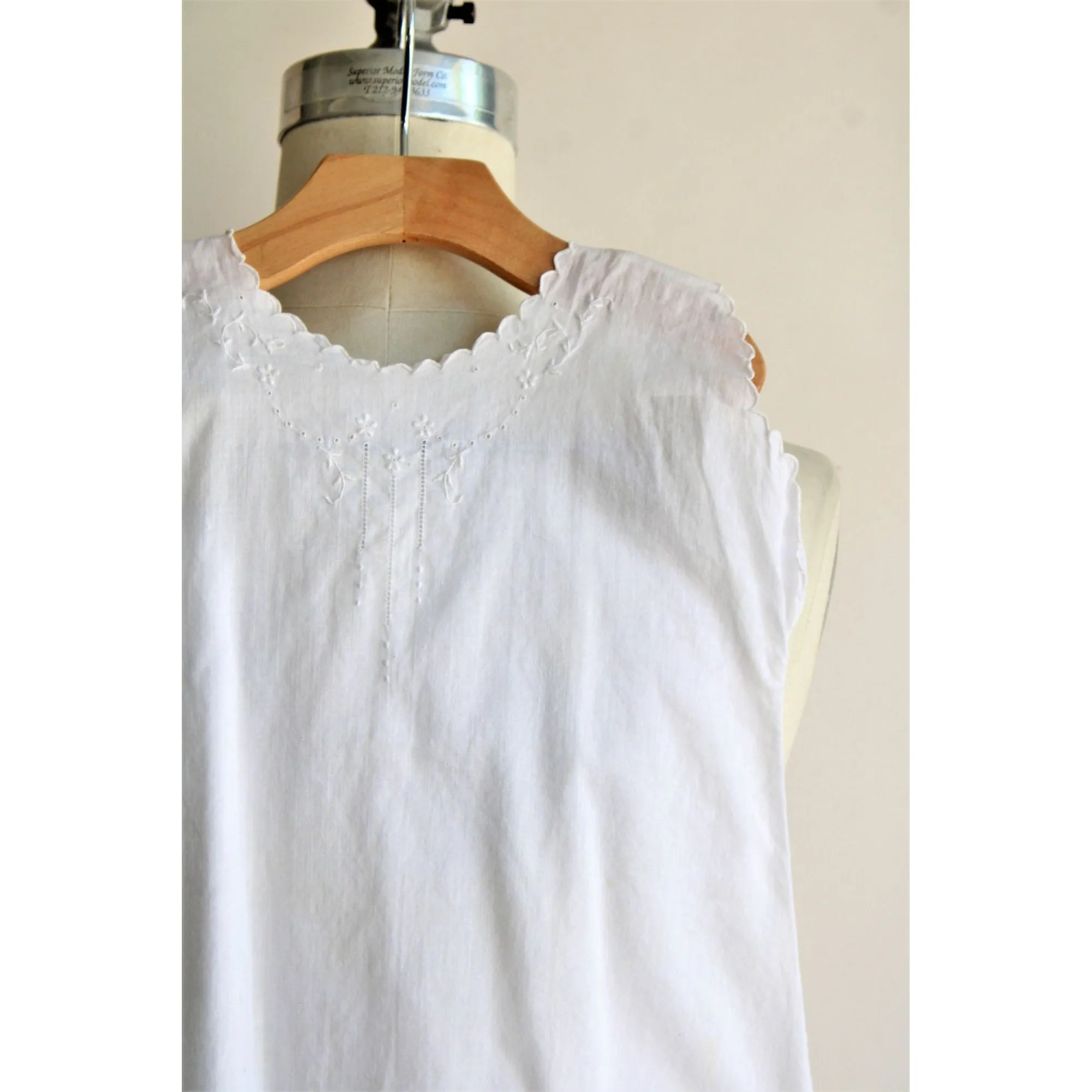 Vintage 1930s 1940s White Cotton Christening Or Baptism Dress