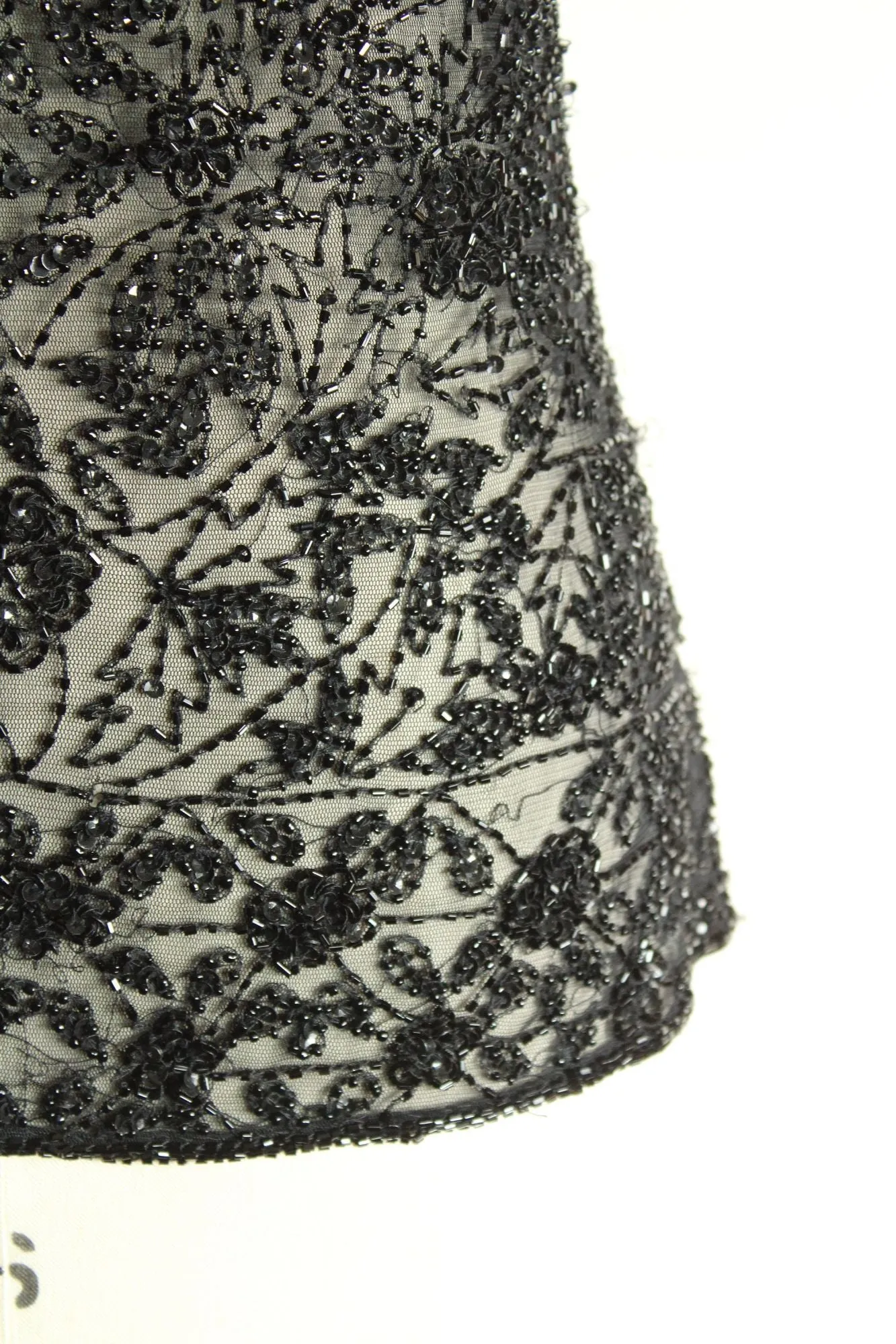 Vintage 1990s Marina by Marina Bresler Black Beaded Top with Open Back
