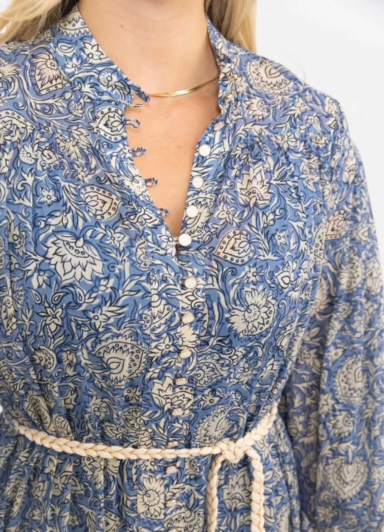 Vintage Floral Button Maxi Dress