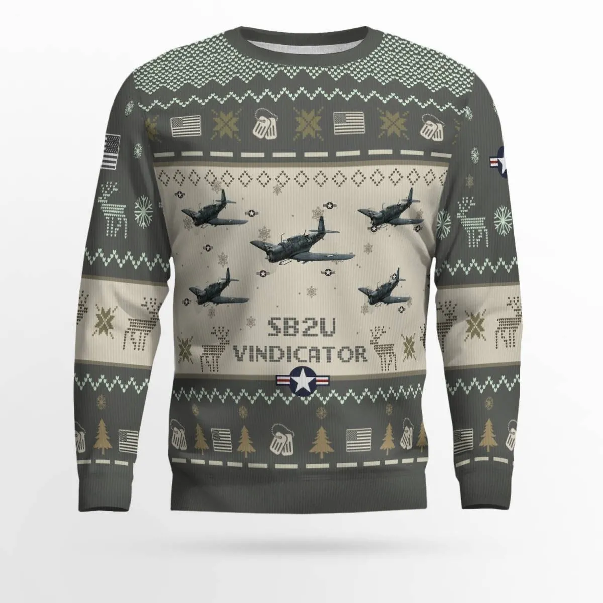 Vought SB2U Vindicator Aircraft Ugly Sweater, Ugly Sweater Christmas Shirt for Men Dad Veteran