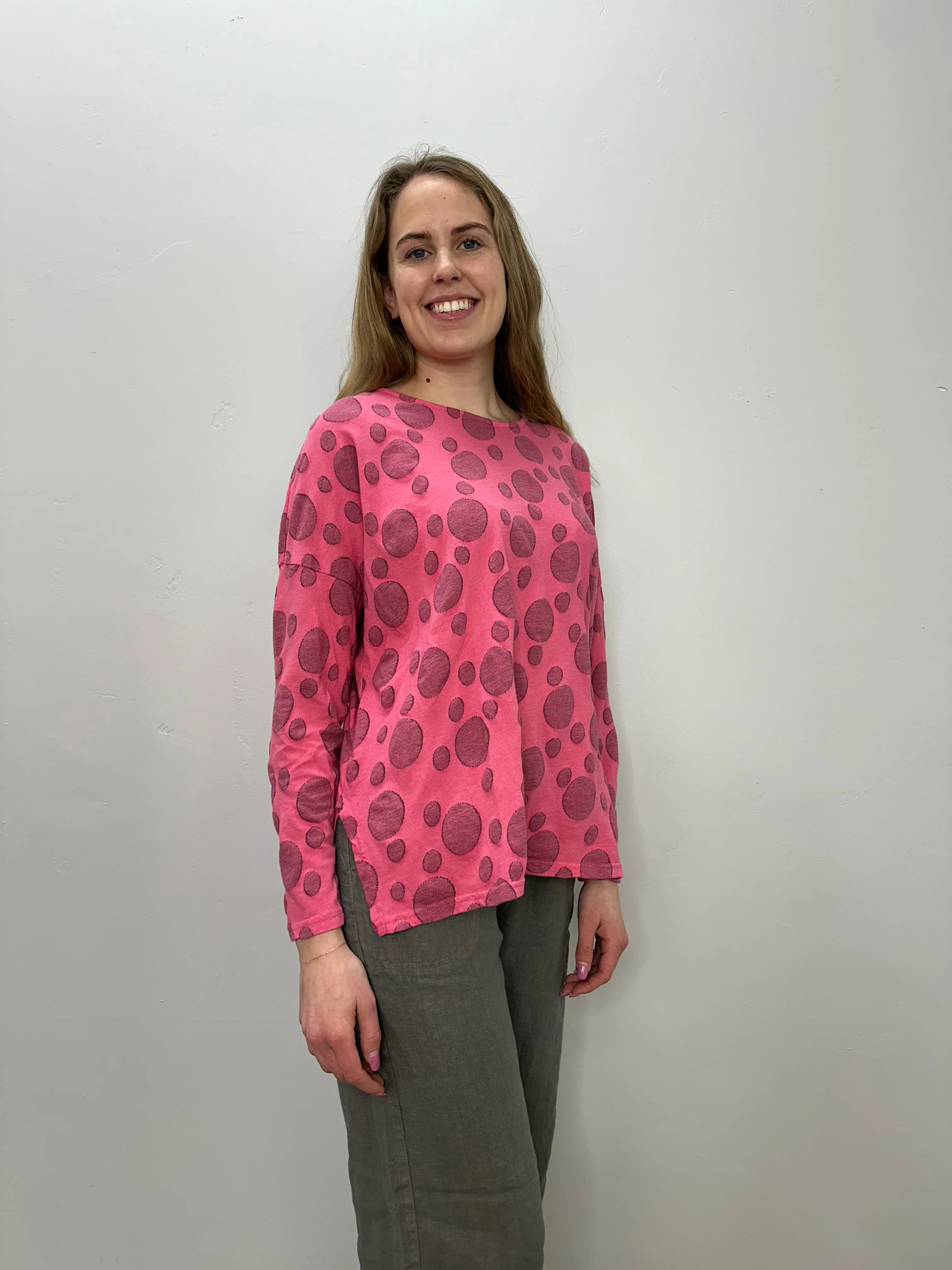 Watermelon Jacquard Dot Boxy Top