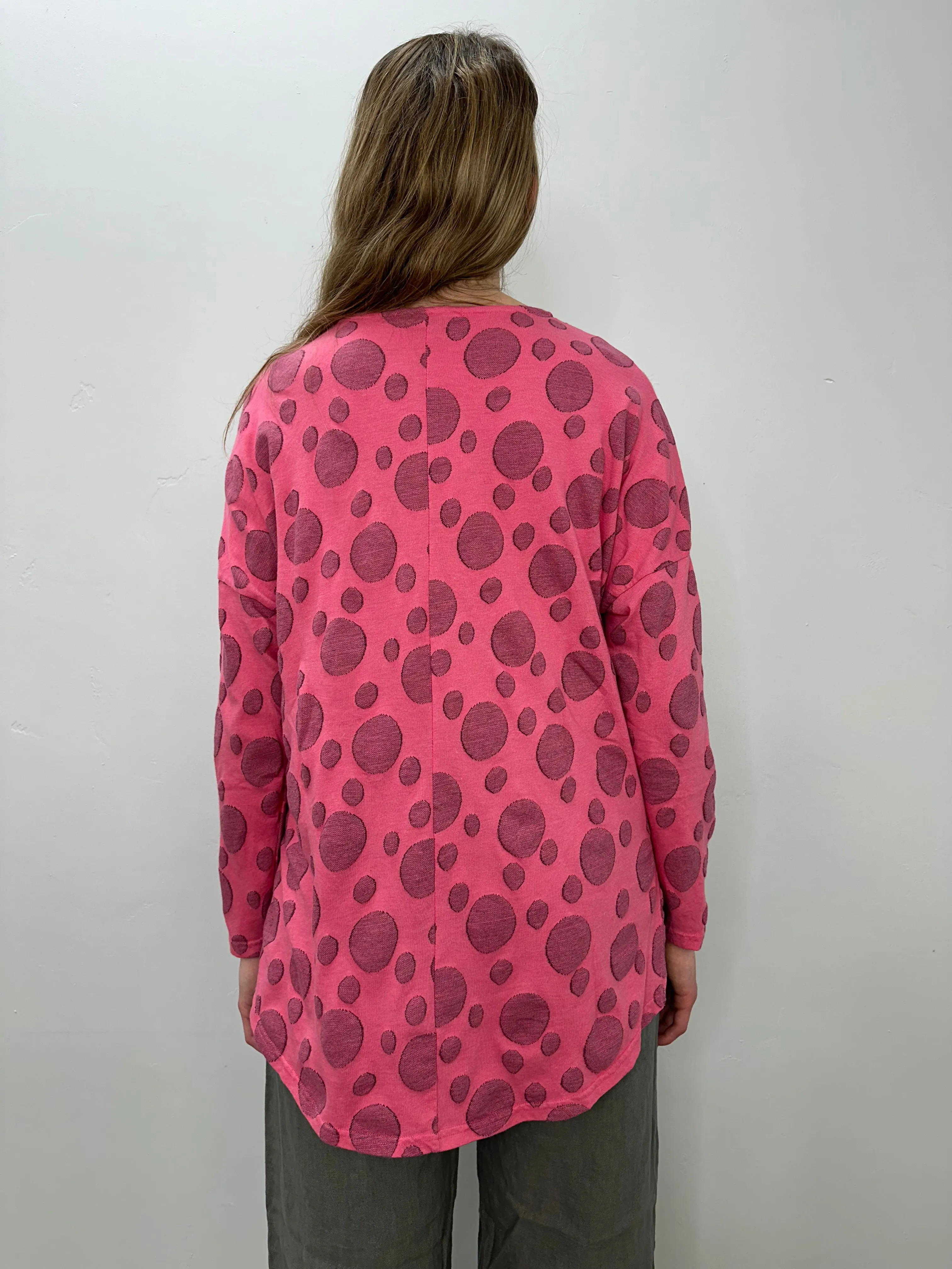Watermelon Jacquard Dot Boxy Top