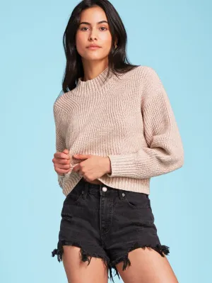 Women's 525 America | The Mia Cotton Cropped Sweater | Khaki