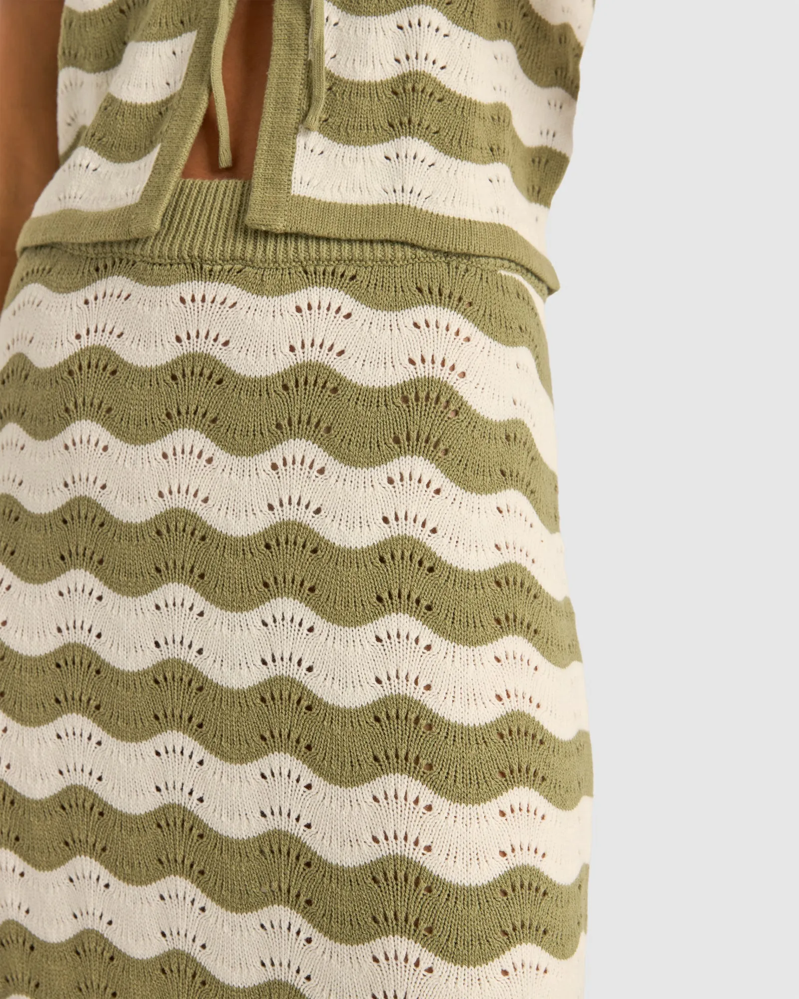 WOMENS CARMENS STRIPE KNIT MAXI SKIRT