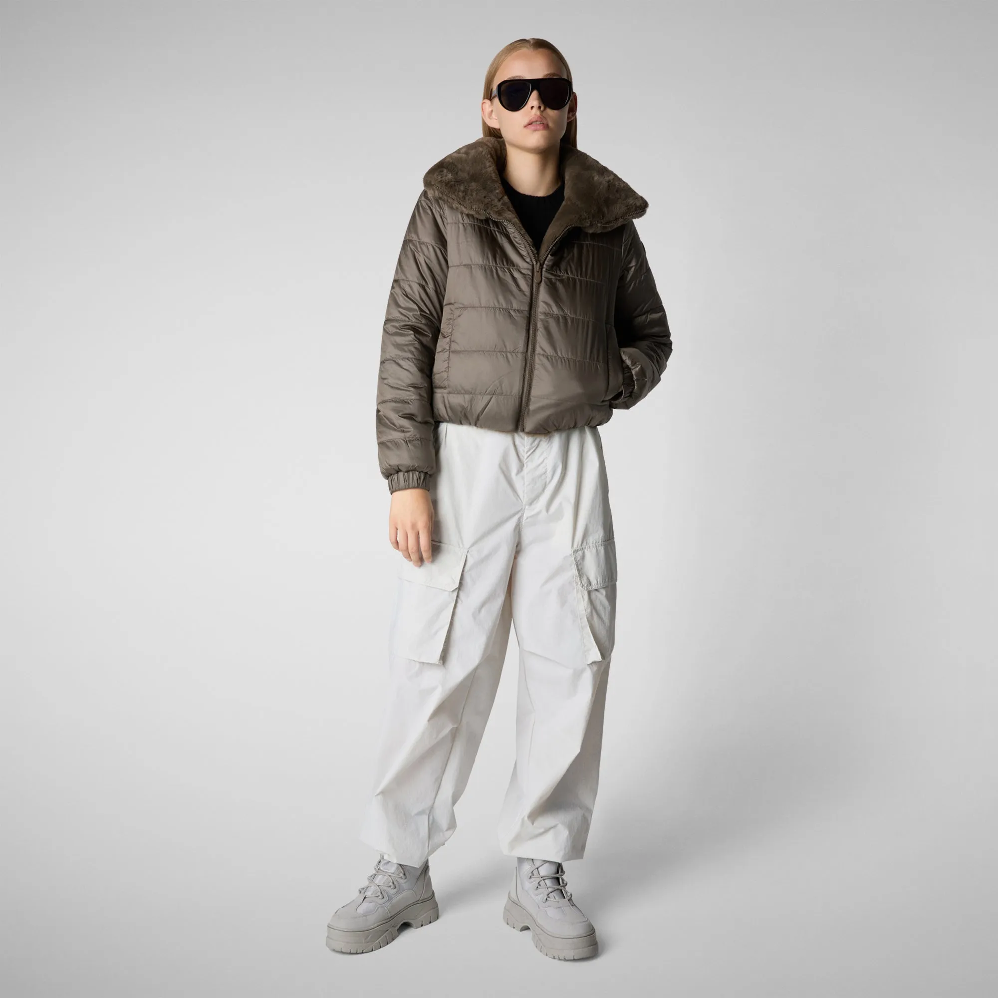 Women's jacket jeon in mud grey