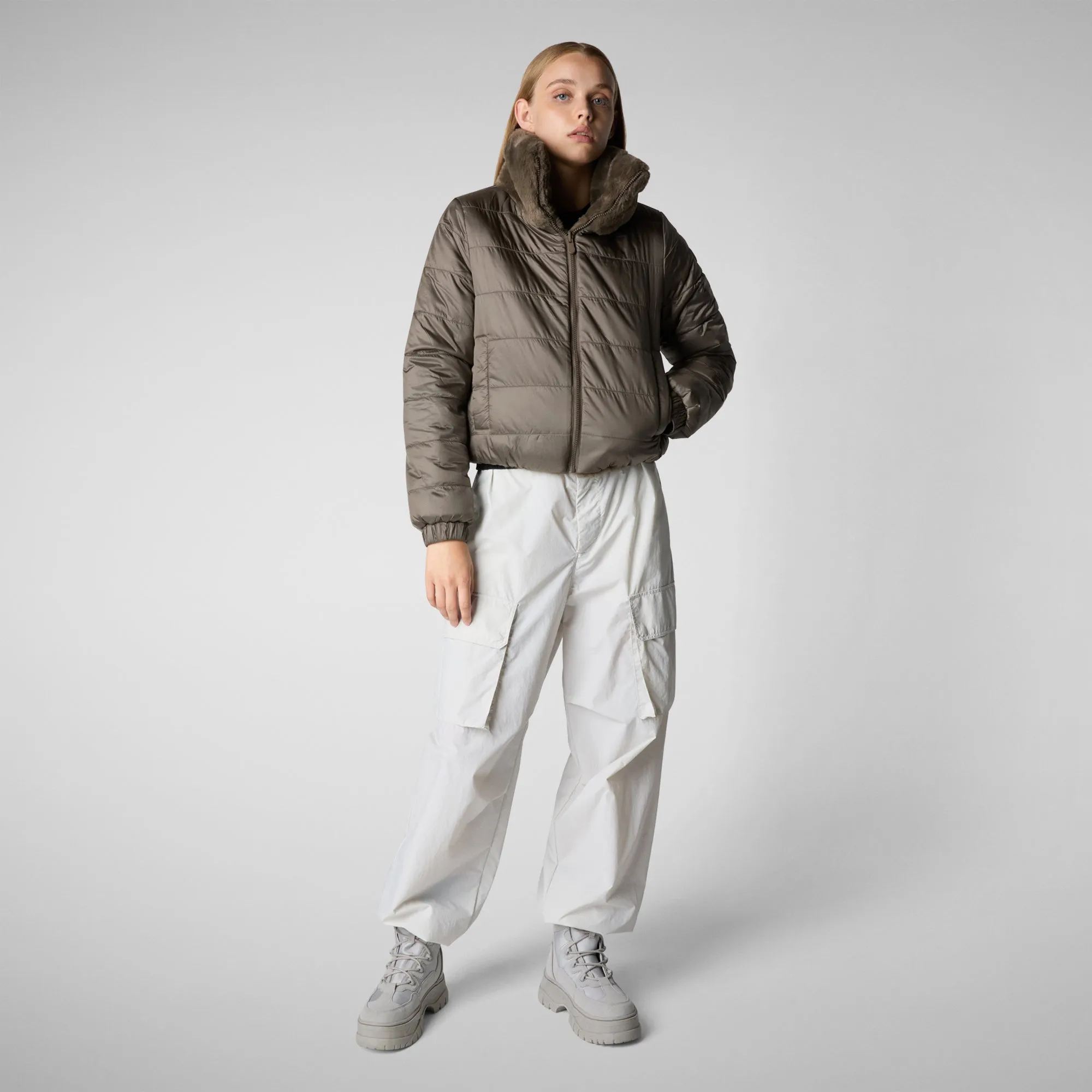 Women's jacket jeon in mud grey
