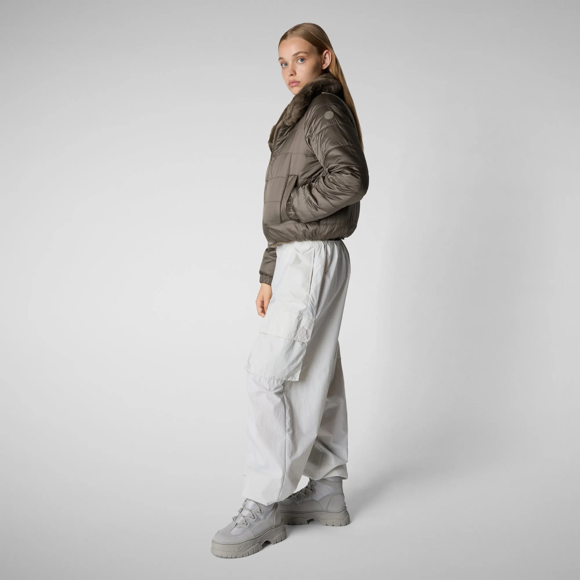 Women's jacket jeon in mud grey