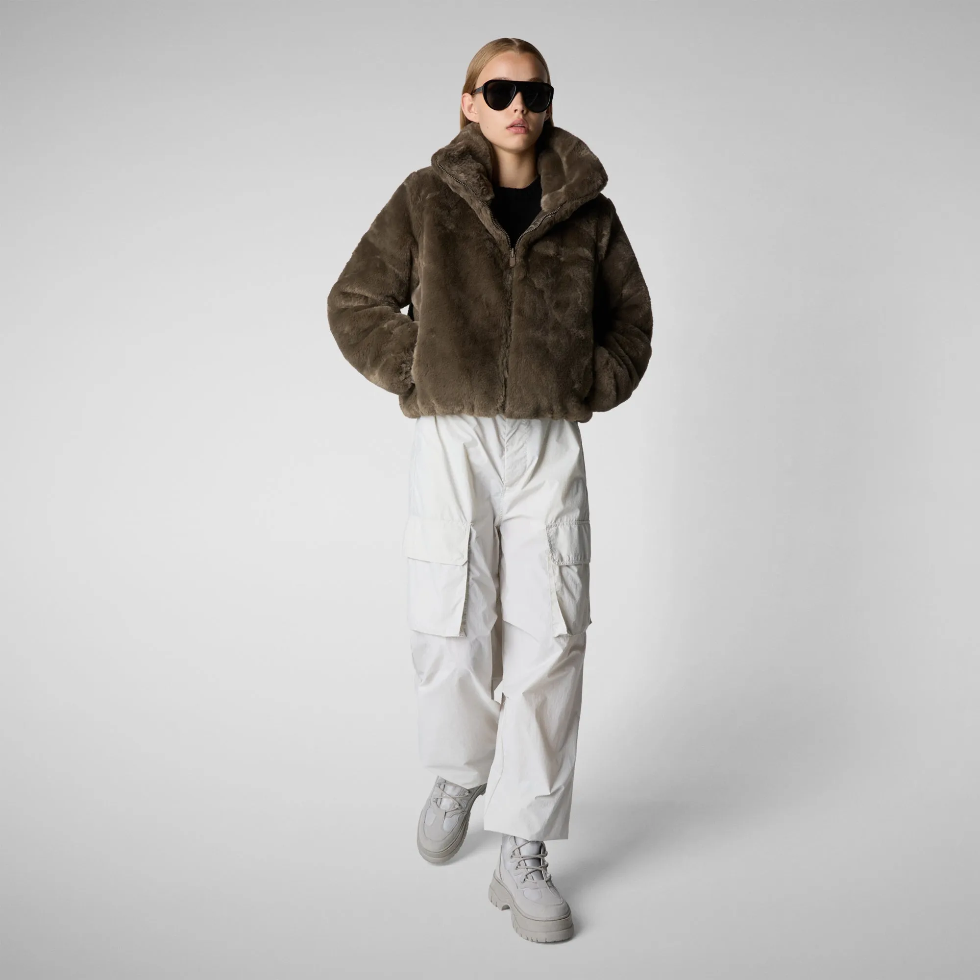 Women's jacket jeon in mud grey