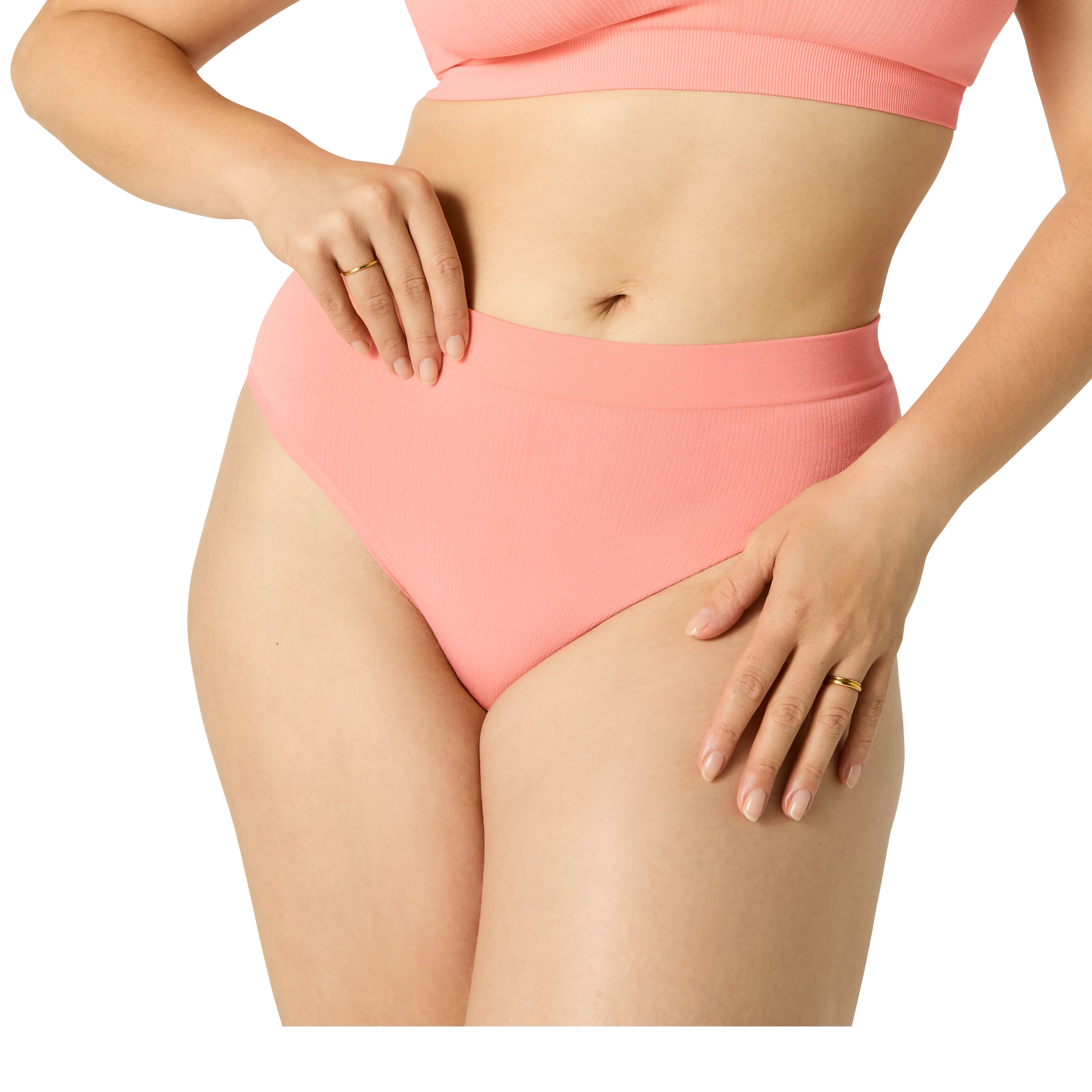 Women's Seamless Triangle Bralette   High Rise Brief