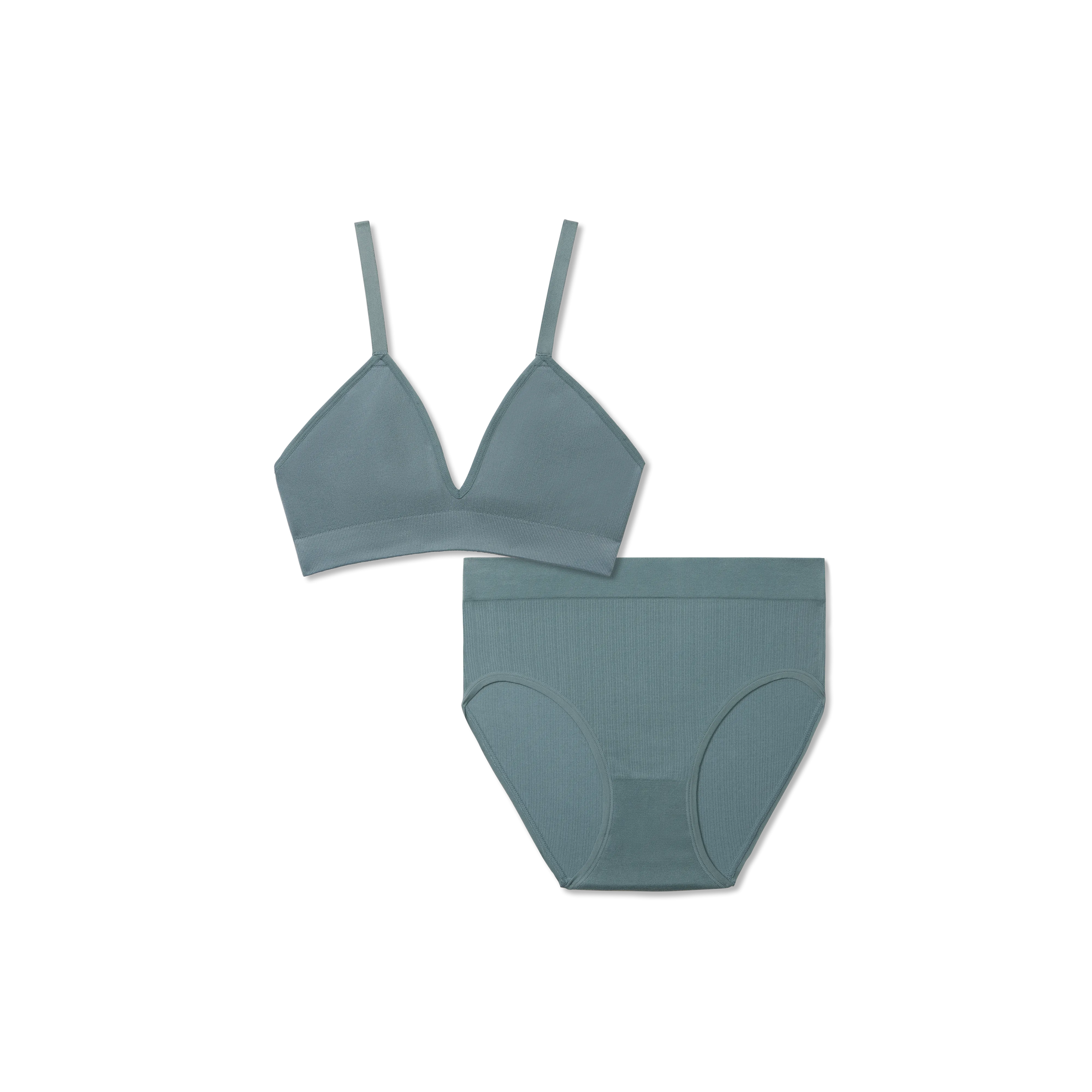 Women's Seamless Triangle Bralette   High Rise Brief