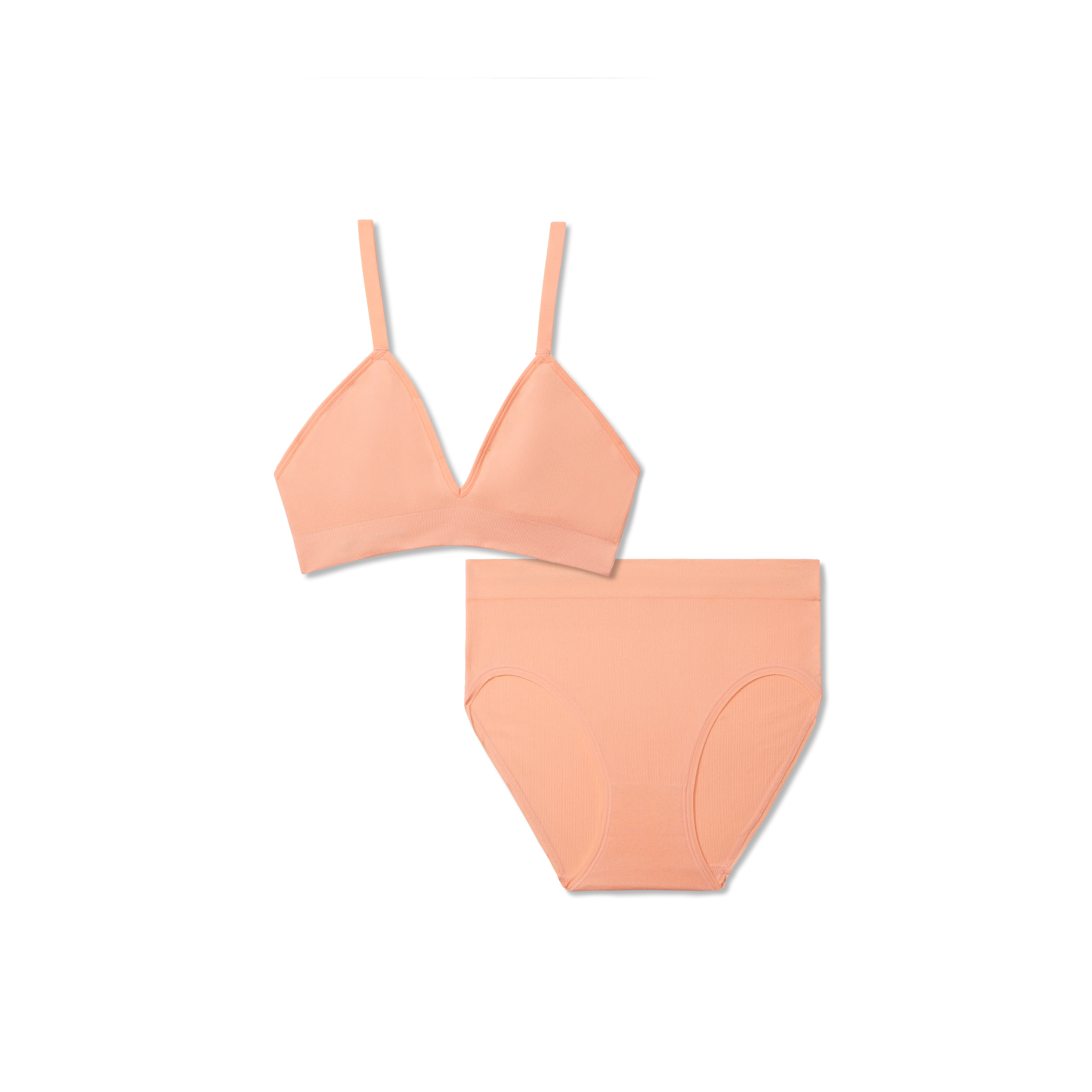 Women's Seamless Triangle Bralette   High Rise Brief