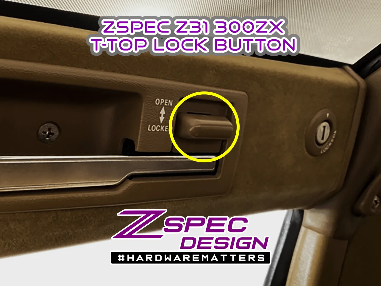 ZSPEC T-Top Lock-Buttons (Pair), Nissan Z31 300zx OE-Matched Colors & Finish